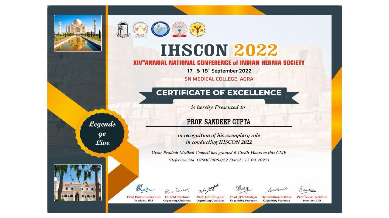 In recognition of his exemplary role in conducting IHSCON 2022