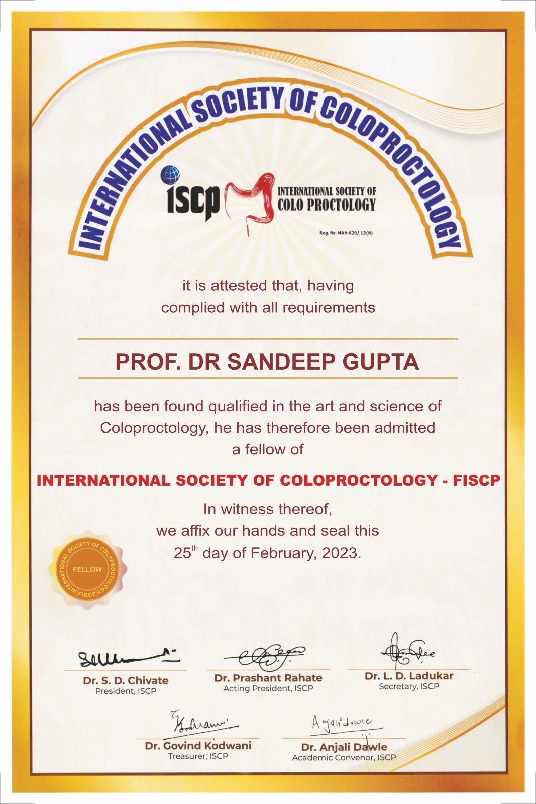 Fellowship Certification — FISCP